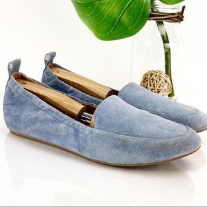 Franco Sarto Light Blue Suede Loafers